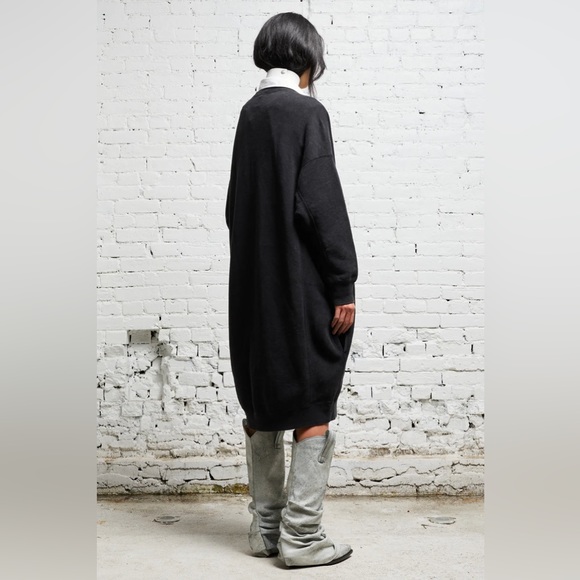 R13 Grunge Sweatshirt Dress - Washed Black. Size XS - Picture 12 of 14